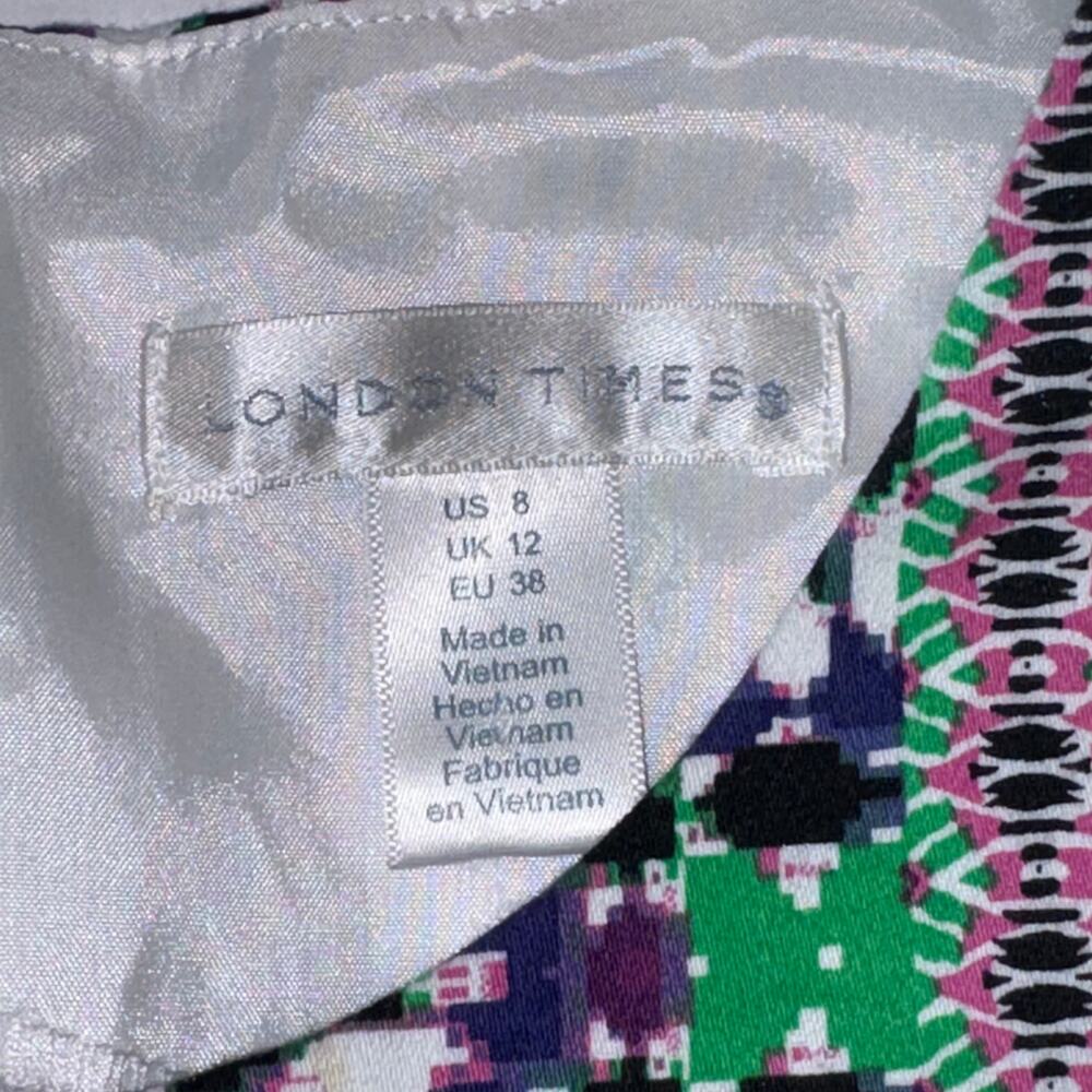 London Times medallion Shift Dress Sleeveless Preppy Coastal Mod P8 - Picture 7 of 9